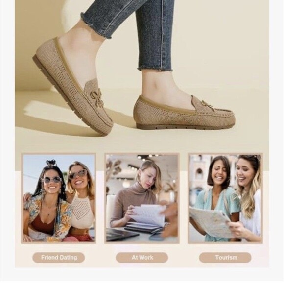 Loafers Women Comfortable Knit Slip-On Shoes-Breathable Size 11 Mesh Flat Brown - Picture 10 of 15